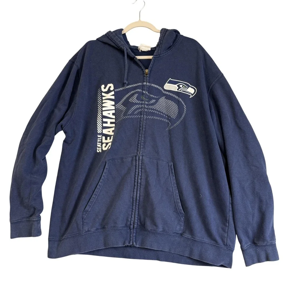 Seattle Seahawks Sweatshirt Mens Large Blue NFL Football NFL Team Apparel Hoodie